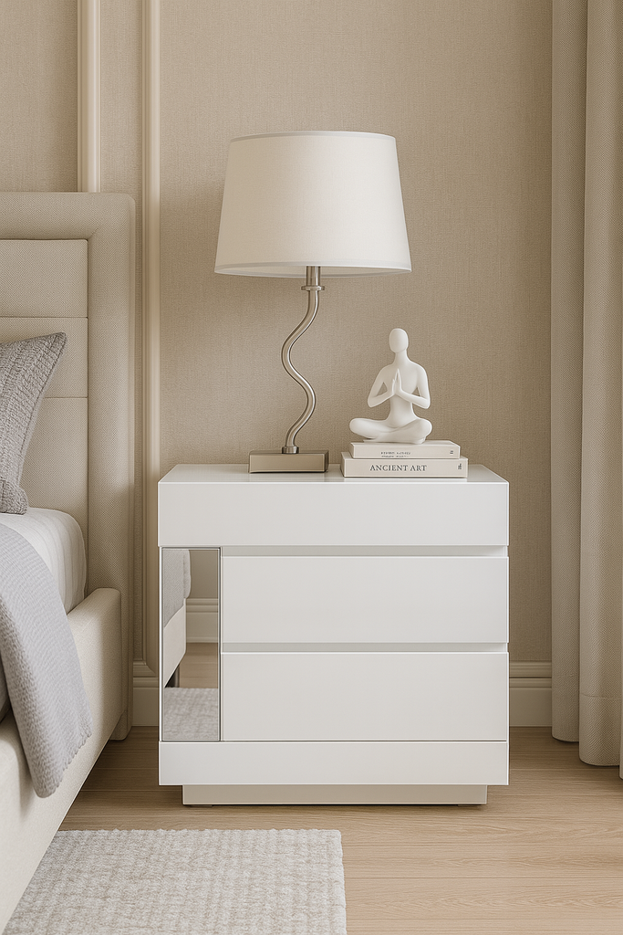 Mesa de Cabeceira L580 x L414 x A480 Branco glossy