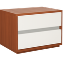 Mesa de Cabeceira (direita) L590 x L400 x A460 Branco glossy + Castanho