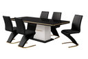 Mesa de jantar Preto glossy + branco glossy + 8 cadeiras L2000 x L1000 x A760 