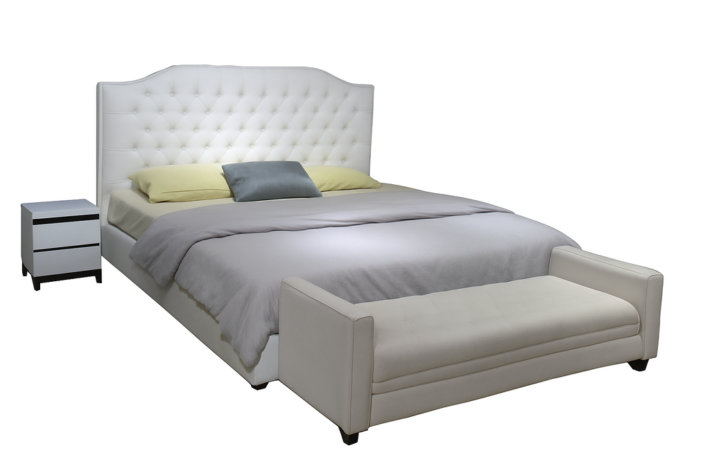 Cama Leather 1.5*2.0 Beige claro