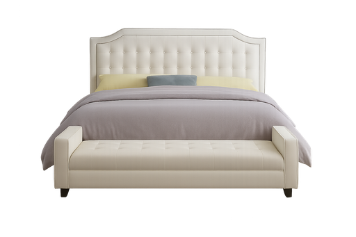 [F003(1.8*2.0)] Cama Leather 1.8*2.0 Cinza Claro
